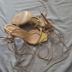 Schutz Tan Strappy Heels